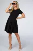 Black Short Sleeve Front Pleat Maternity Dress sold by Pinkblush