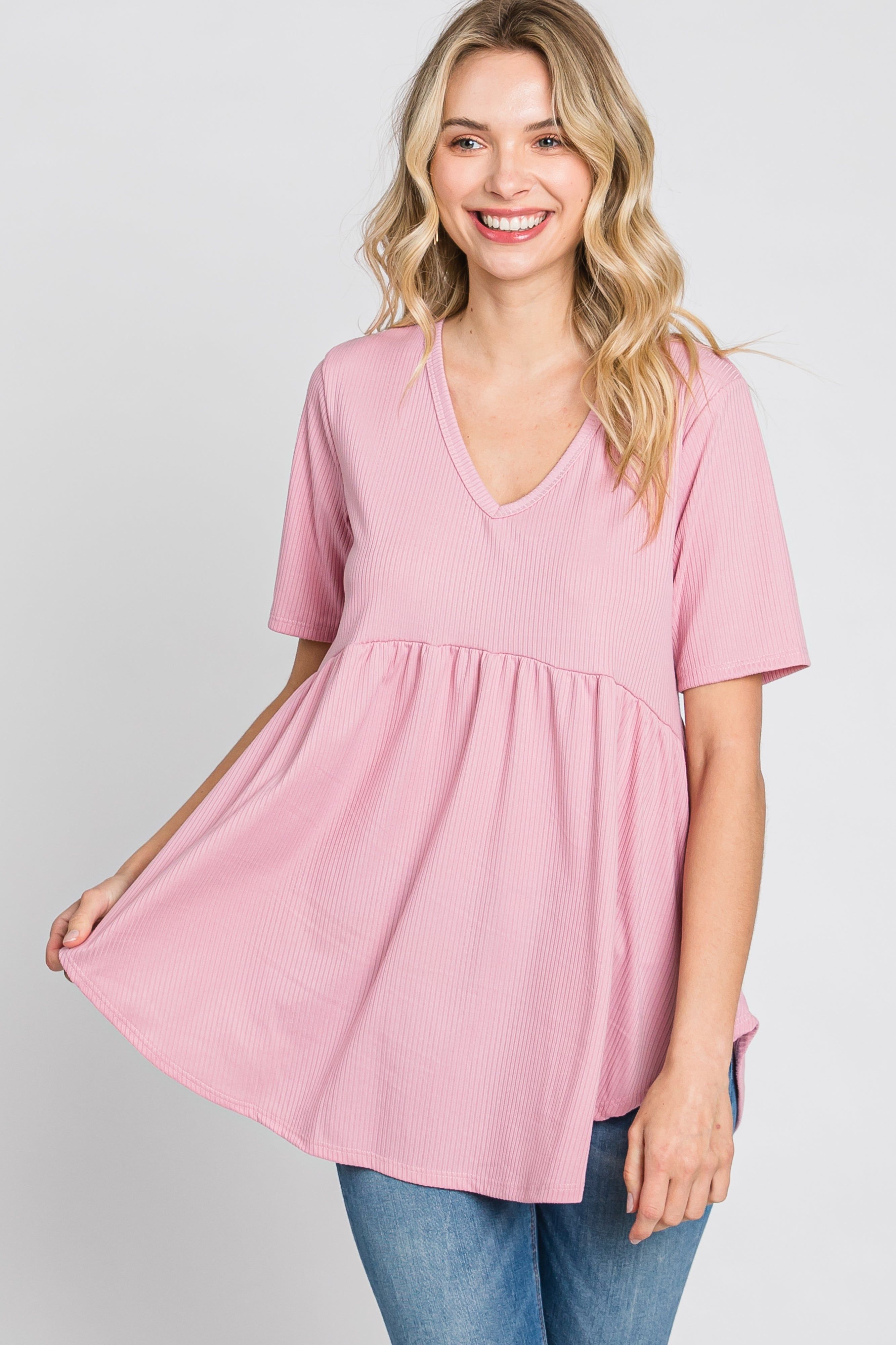 Pink Ribbed Babydoll Top sold by Pinkblush product image thumbnail 3