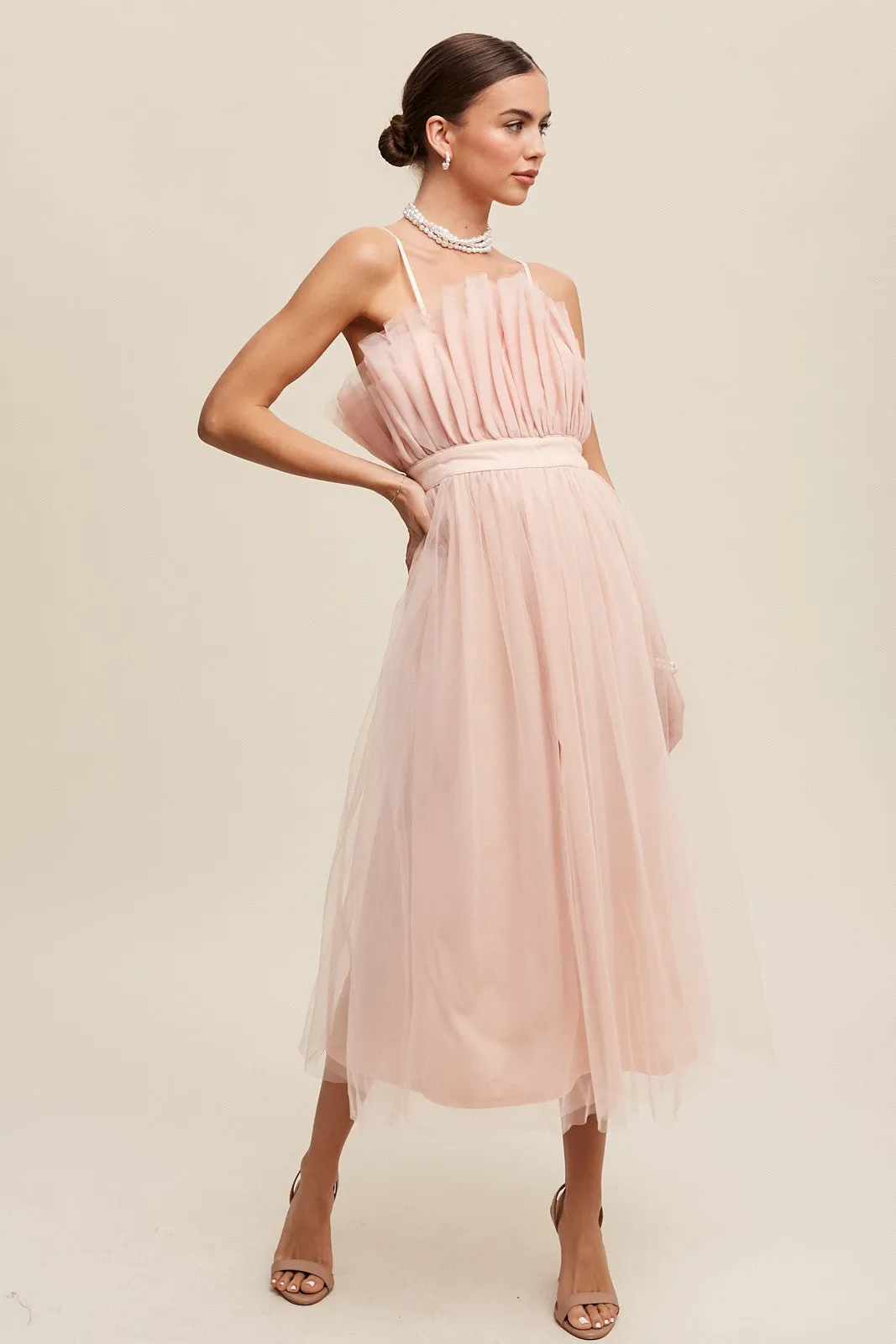 Blush Paper Bag Frill Tulle Maxi Dress sold by Pinkblush product image thumbnail 2