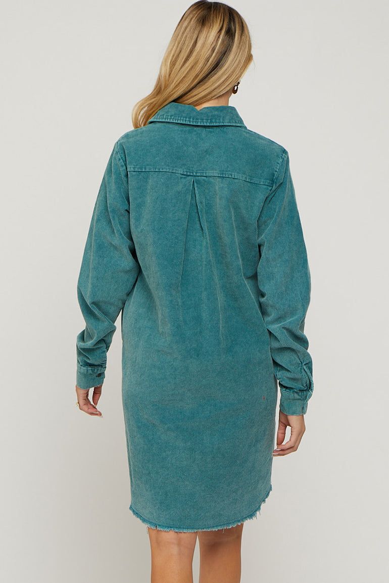 Jade Corduroy Button Down Collared Maternity Dress sold by Pinkblush product image thumbnail 4