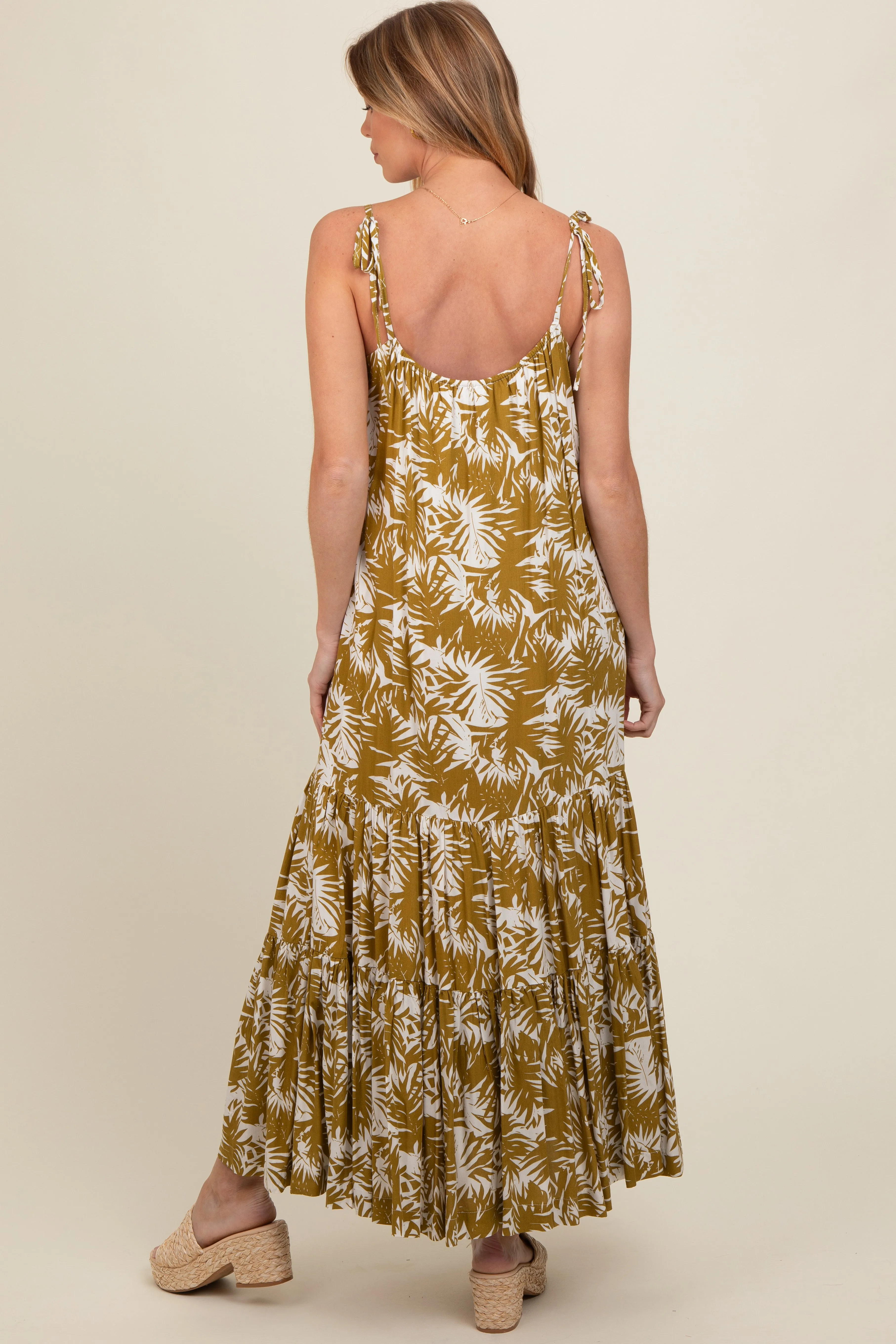 Dark Yellow Printed Maternity Maxi Dress sold by Pinkblush product image thumbnail 4