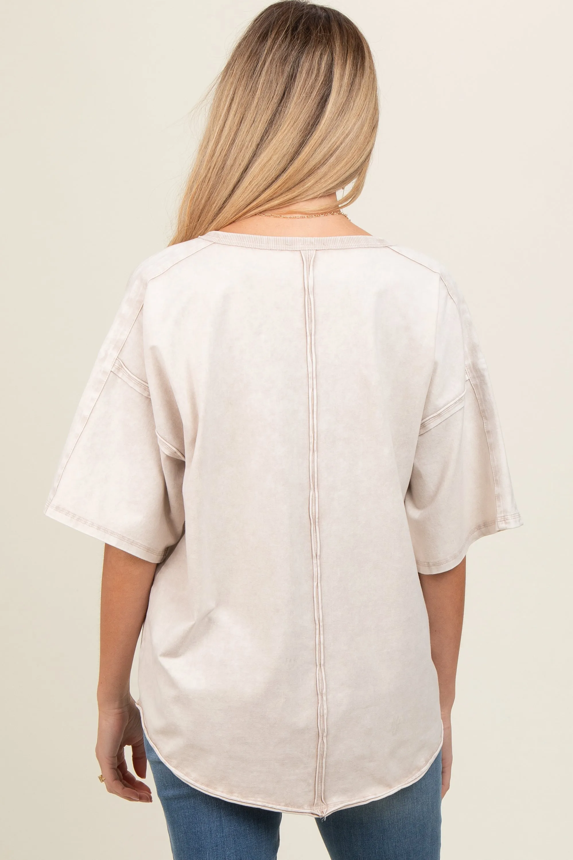 Grey Washed Cotton Jersey Oversized Maternity Top sold by Pinkblush product image thumbnail 4