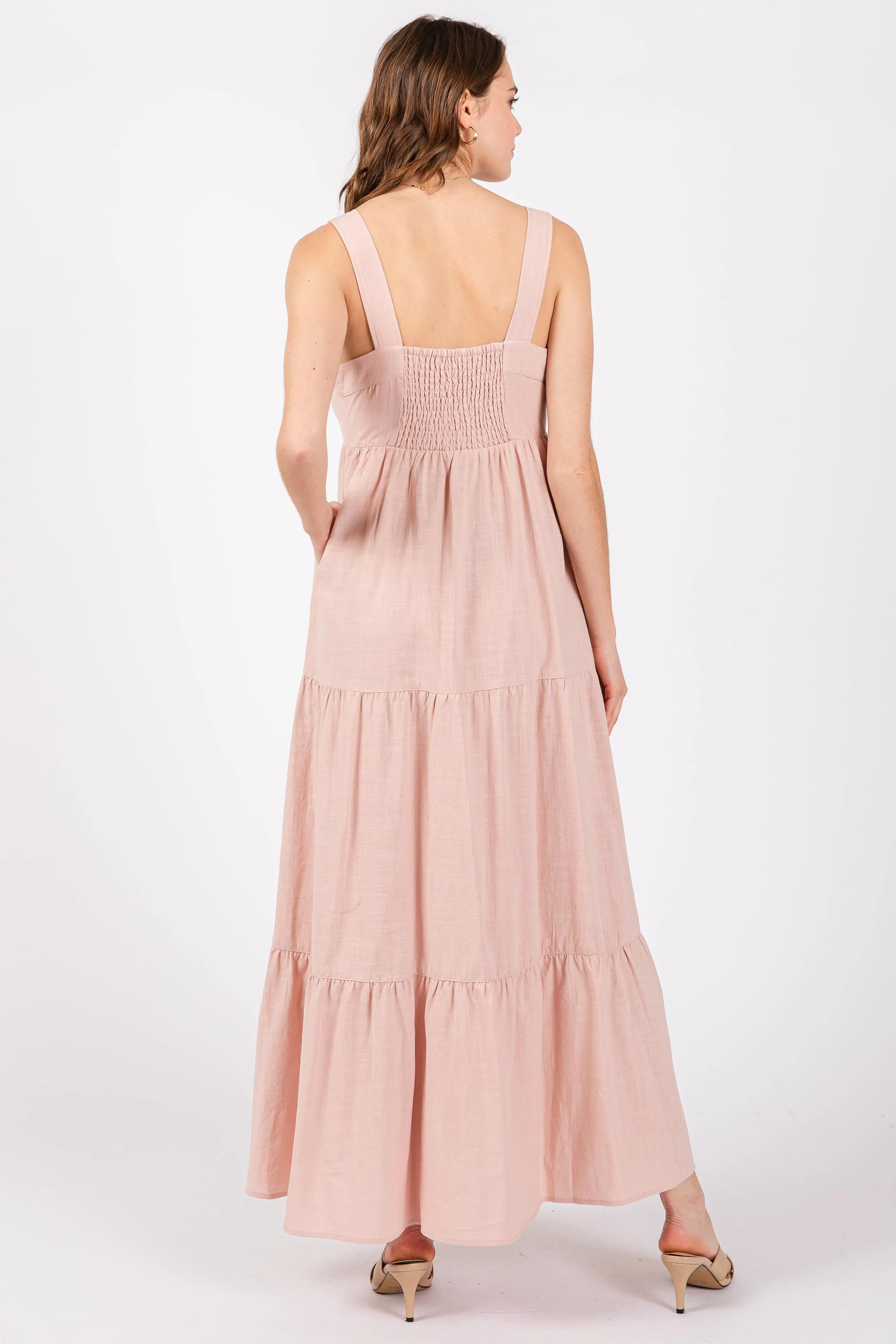 Light Pink Tiered Maxi Dress sold by Pinkblush product image thumbnail 3