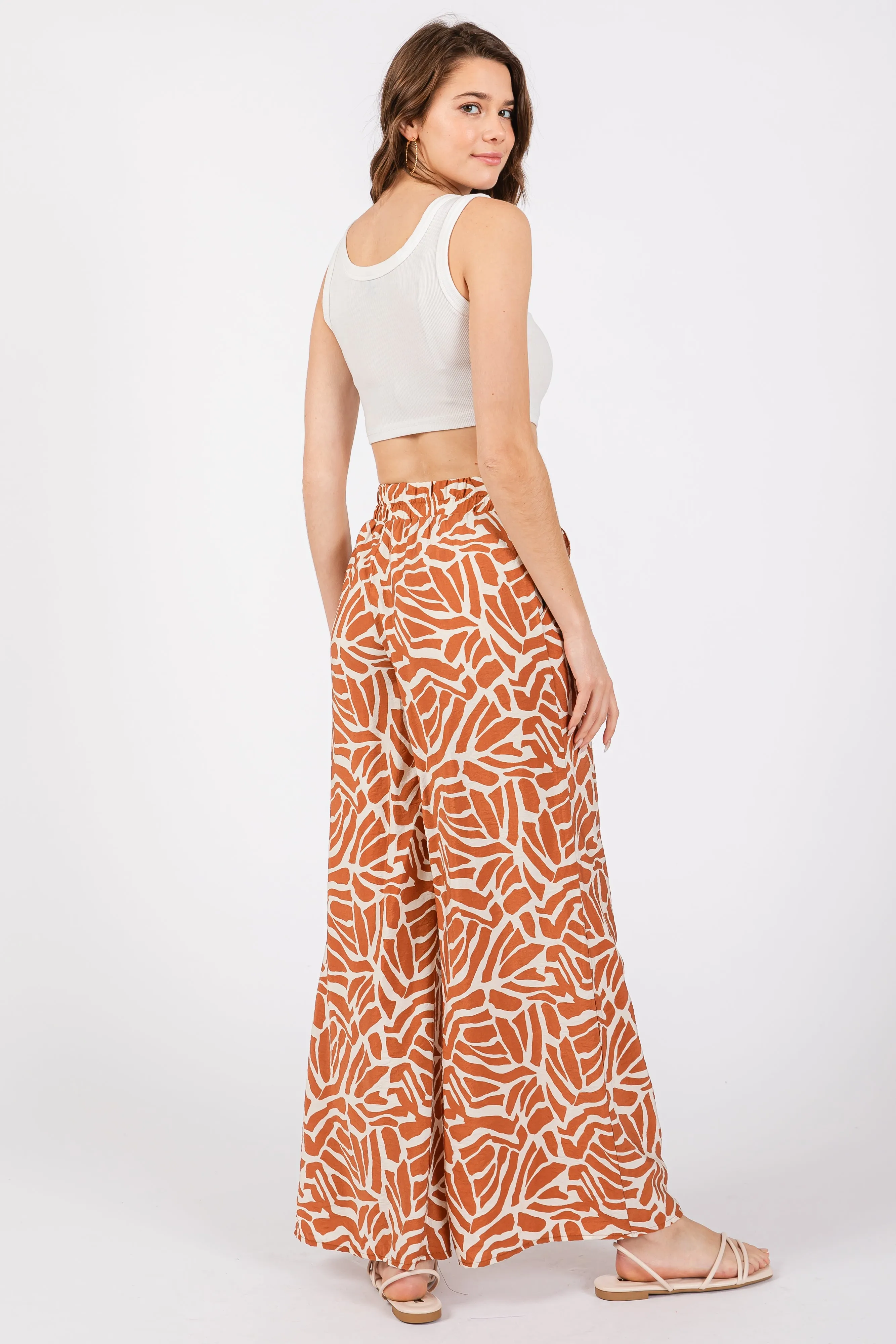 Camel Smocked Wide Leg Pants sold by Pinkblush product image thumbnail 3