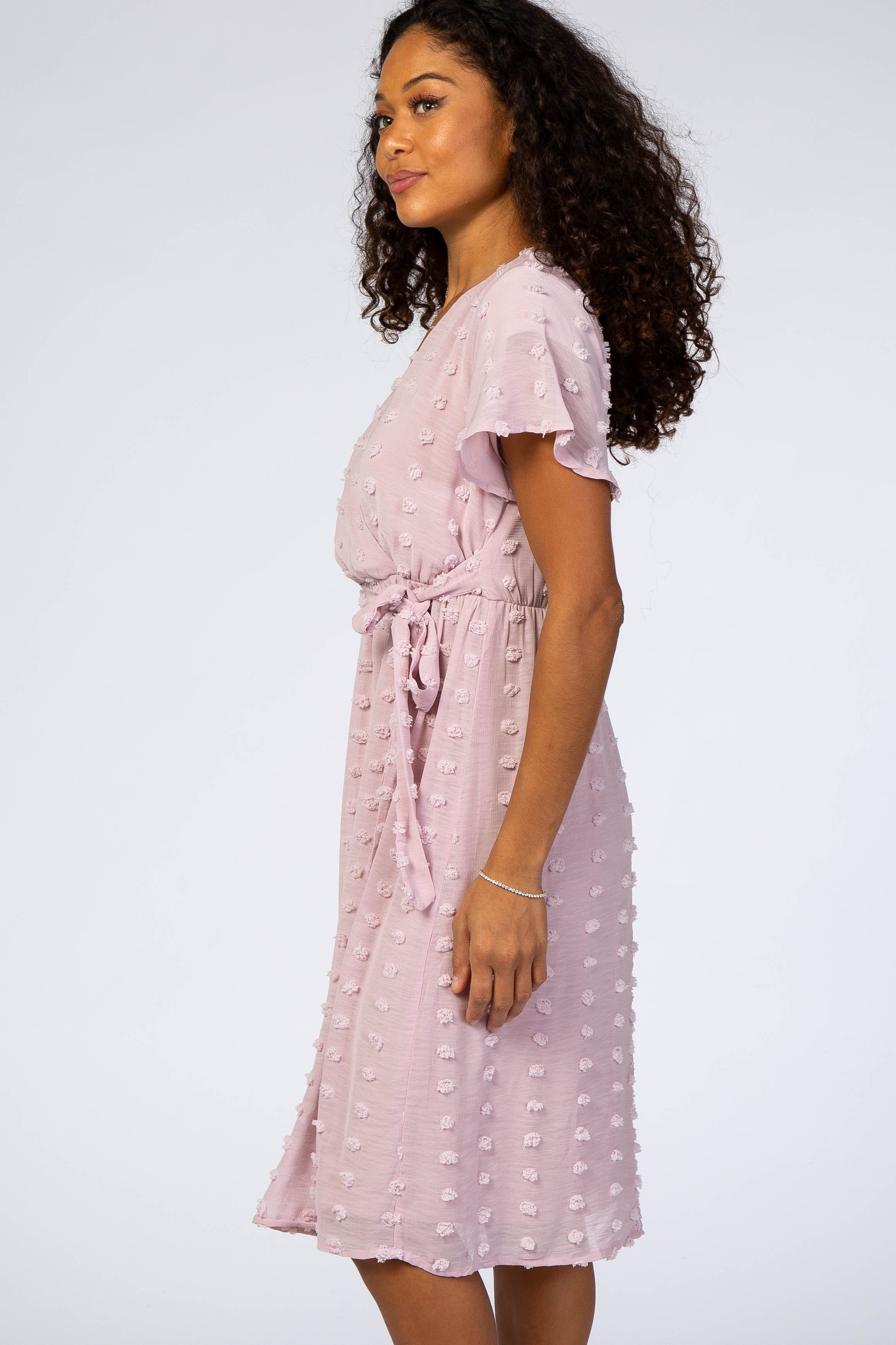 Lavender Swiss Dot Midi Dress sold by Pinkblush product image thumbnail 2