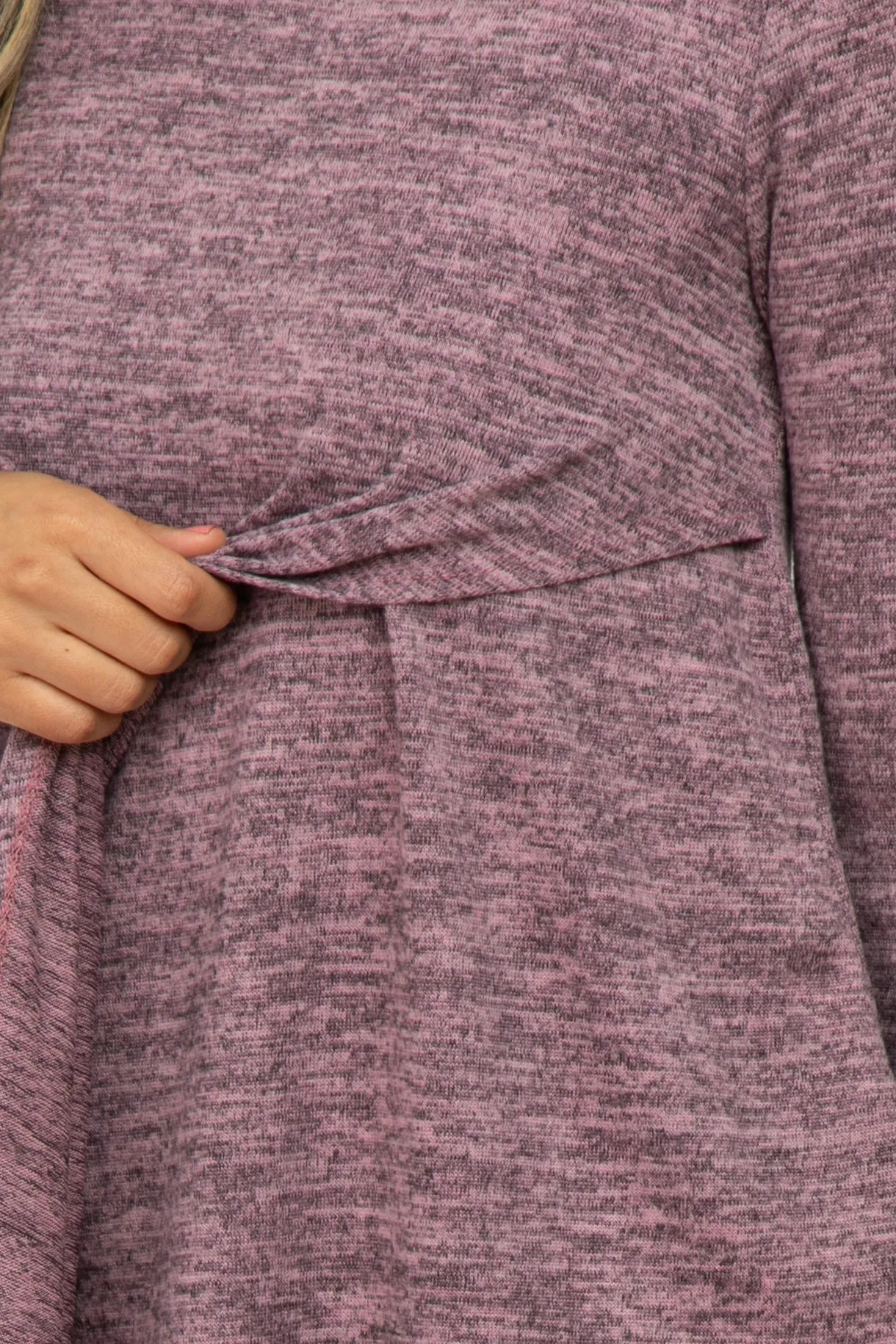 Mauve Heather Knit Layered Front Nursing Top sold by Pinkblush product image thumbnail 5