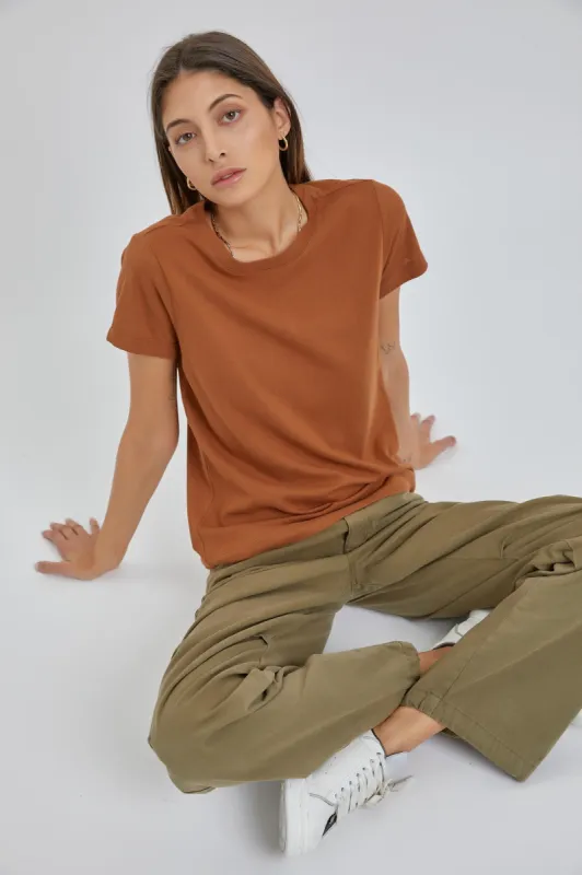 Rust Short Sleeve Top sold by Pinkblush