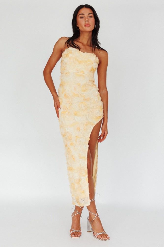 Orange Sweetheart Neckline Embellished Midi Dress sold by Pinkblush