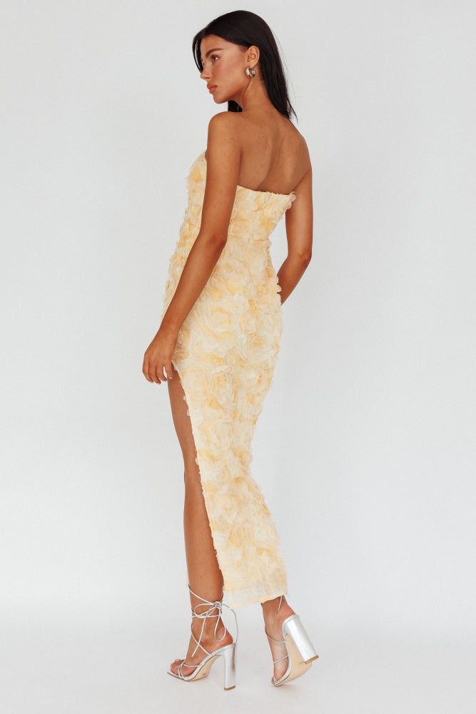 Orange Sweetheart Neckline Embellished Midi Dress sold by Pinkblush product image thumbnail 2