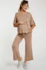 Mocha Cropped Pant Maternity Set sold by Pinkblush
