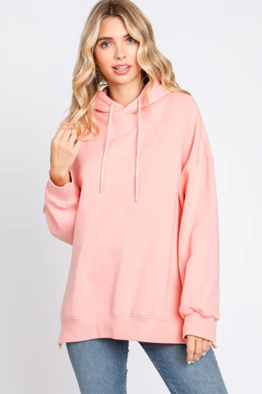 Pink Drawstring Hoodie sold by Pinkblush