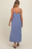 Blue Tiered Hem Maternity Midi Dress sold by Pinkblush
