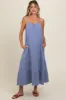 Blue Tiered Hem Maternity Midi Dress sold by Pinkblush