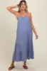 Blue Tiered Hem Maternity Midi Dress sold by Pinkblush