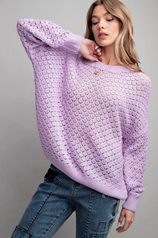 Lavender Knit Long Sleeve Top sold by Pinkblush