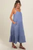 Blue Tiered Hem Maternity Midi Dress sold by Pinkblush