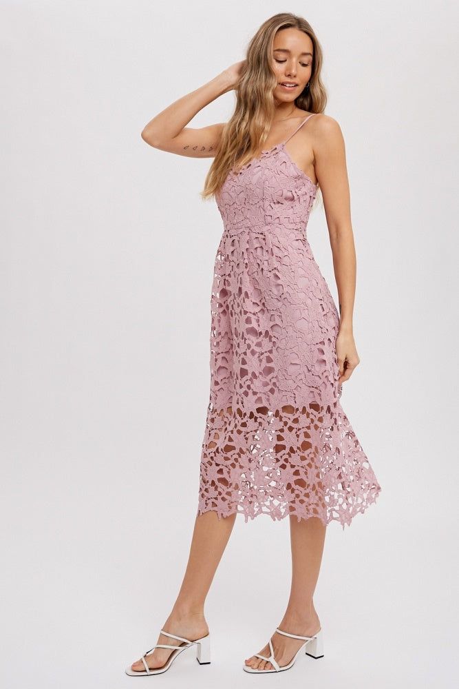 Rose Crochet Lace Midi Dress sold by Pinkblush product image thumbnail 2