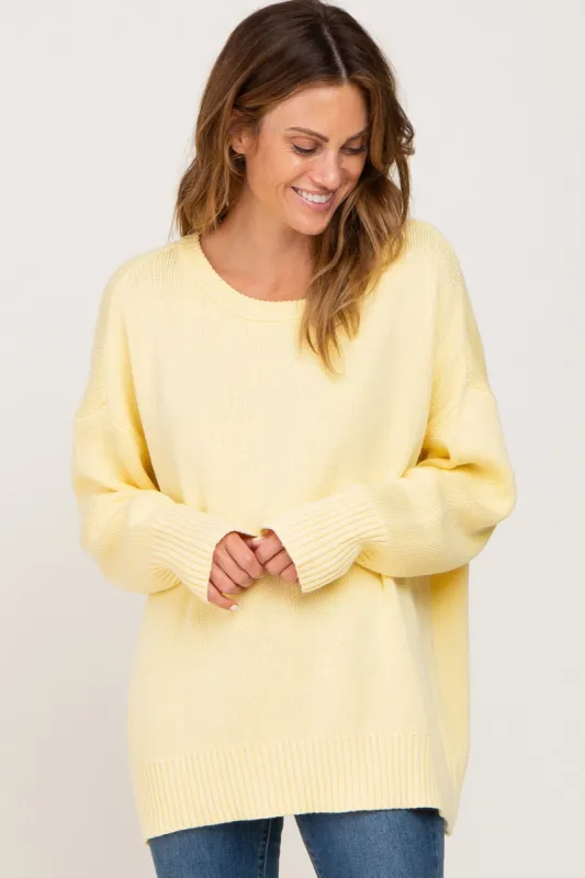Yellow Ribbed Trim Sweater sold by Pinkblush
