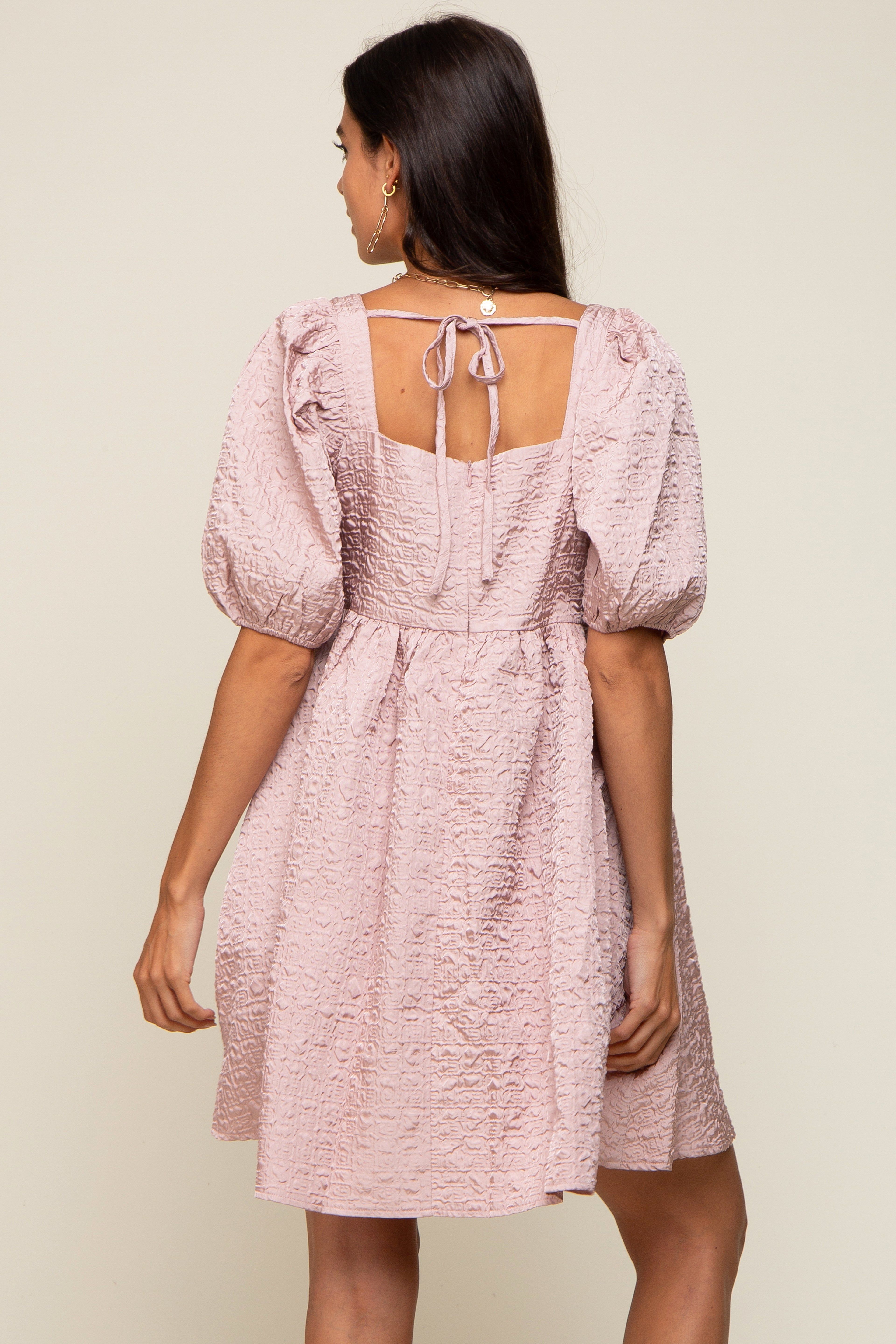 Light Pink Textured Pleated Dress sold by Pinkblush product image thumbnail 4