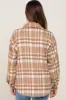 Light Mocha Plaid Front Pocket Maternity Shacket sold by Pinkblush