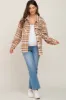 Light Mocha Plaid Front Pocket Maternity Shacket sold by Pinkblush