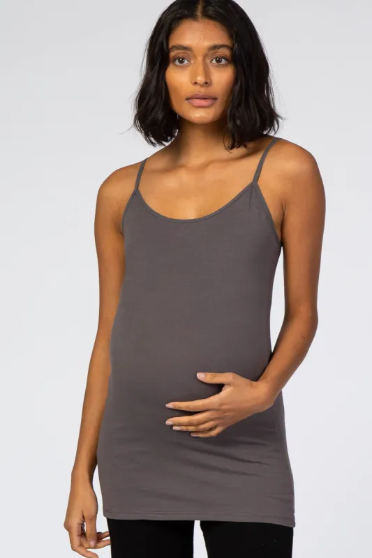 Grey Solid Maternity Cami sold by Pinkblush