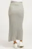 Gray Ribbed Knit Wrap Maternity Maxi Skirt sold by Pinkblush
