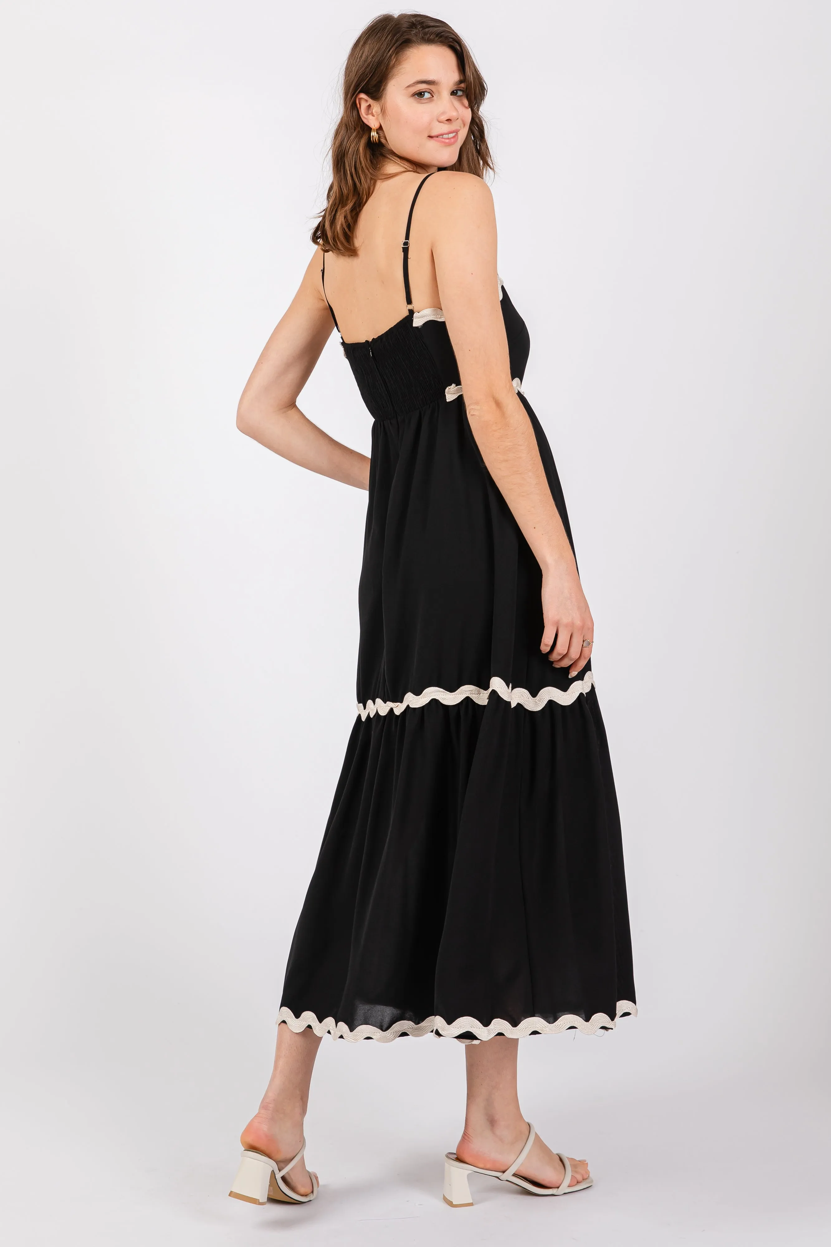 Black Colorblock Trim Midi Dress sold by Pinkblush product image thumbnail 3