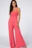Coral Sleeveless Wide Leg Jumpsuit sold by Pinkblush