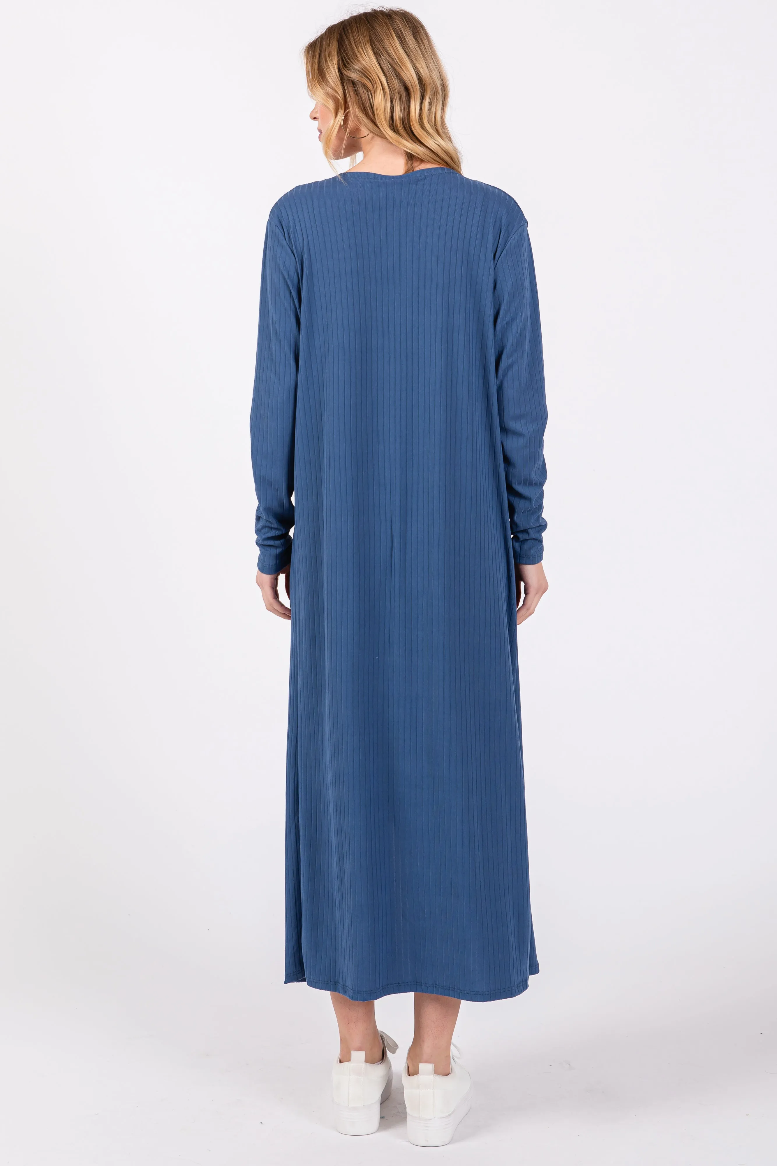 Blue Ribbed Cardigan 2 Piece Set sold by Pinkblush product image thumbnail 3