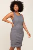 Charcoal Ribbed Sleeveless Maternity Dress sold by Pinkblush