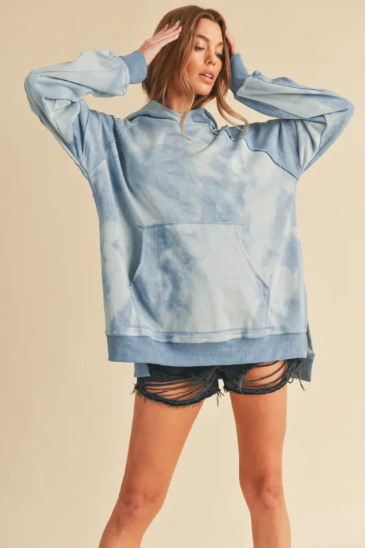 Blue Tie Dye Hoodie sold by Pinkblush