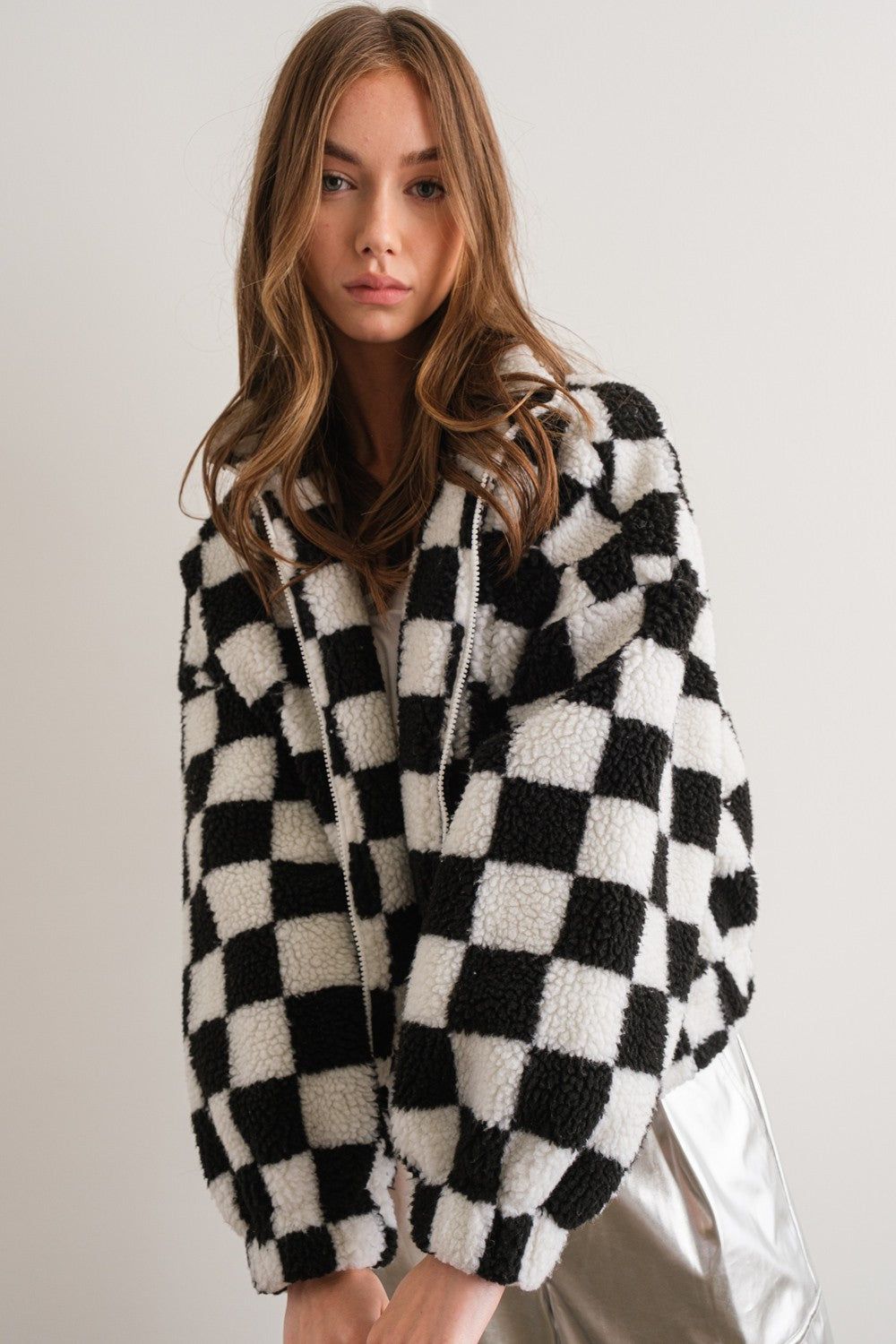 Black And White Check Jacket sold by Pinkblush product image thumbnail 2