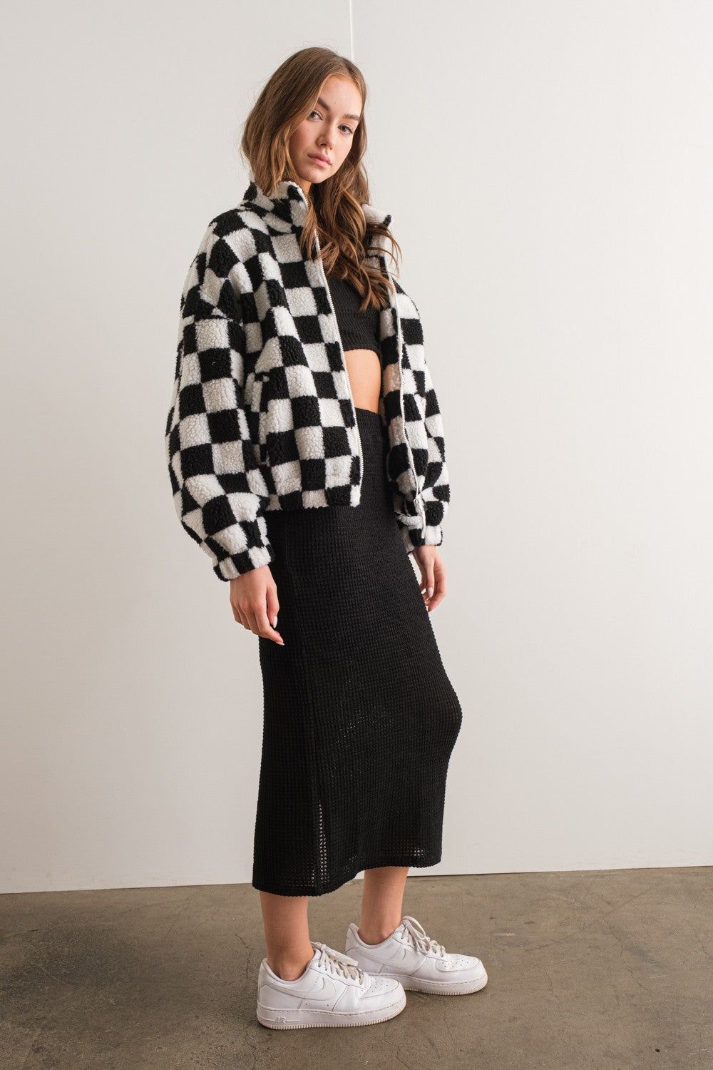 Black And White Check Jacket sold by Pinkblush product image thumbnail 3