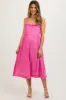 Fuchsia Sleeveless Button Tiered Maternity Midi Dress sold by Pinkblush
