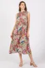 Pink Floral Paisley Mock Neck Midi Dress sold by Pinkblush