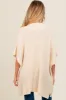 Beige Drop Shoulder Side Pocket 3/4 Sleeve Maternity Cardigan sold by Pinkblush