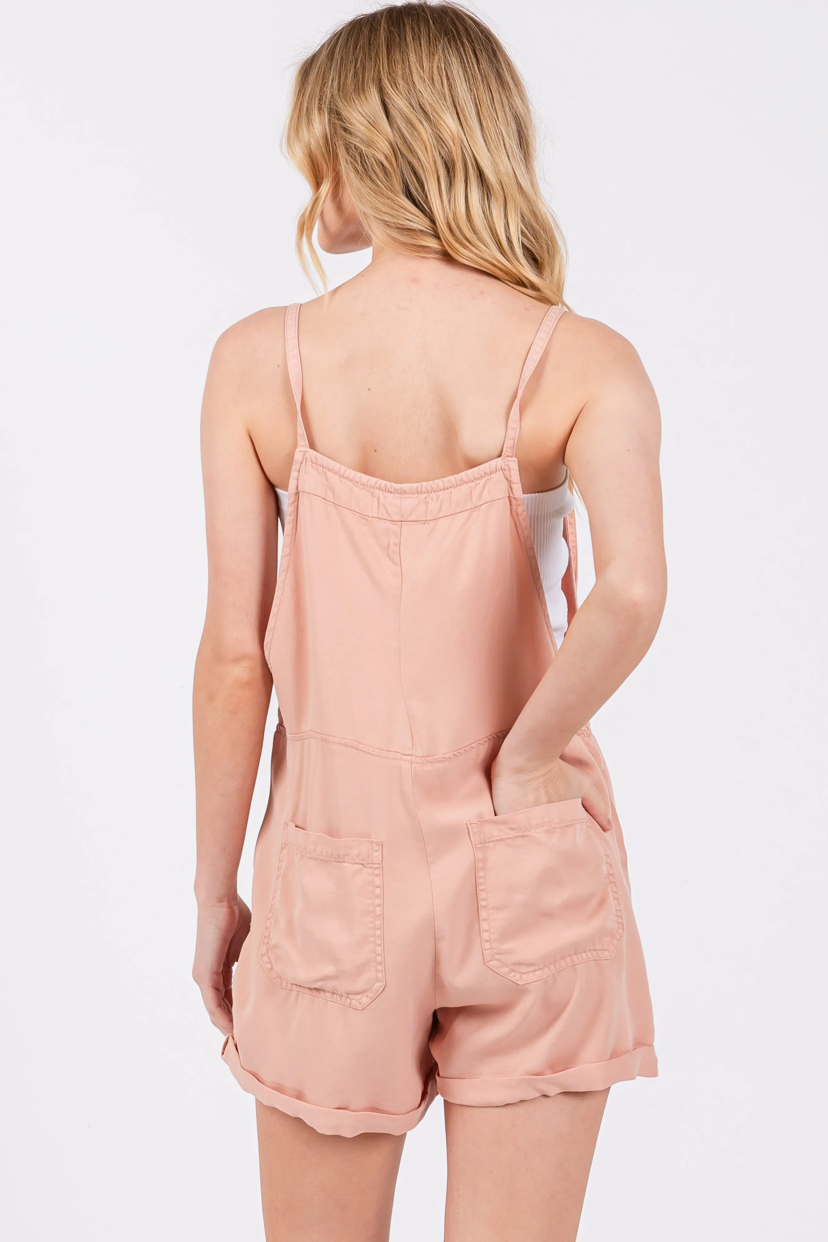 Light Pink Front Pocket Overall Shorts sold by Pinkblush product image thumbnail 3
