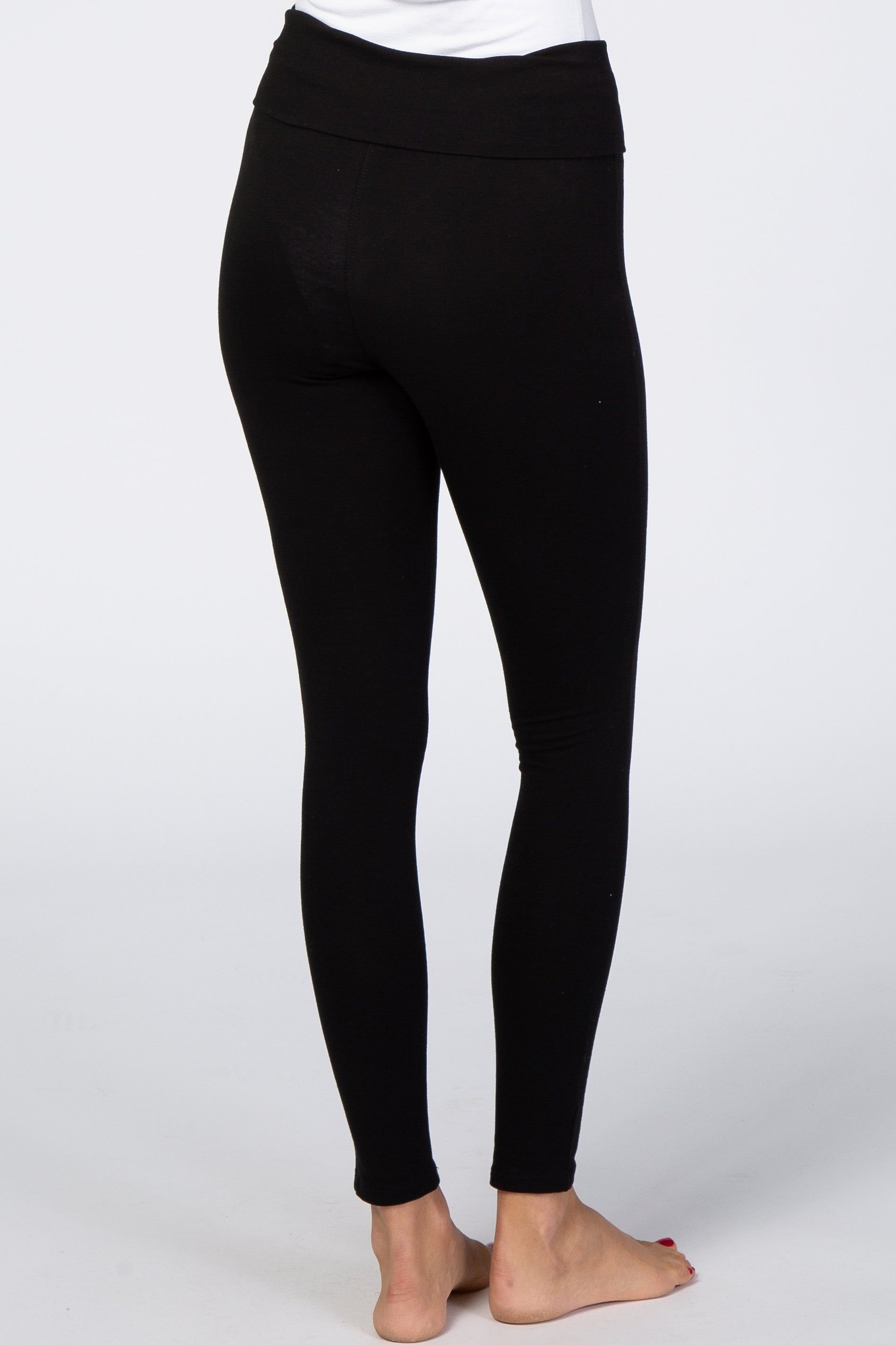 Black Foldover Waistband Leggings sold by Pinkblush product image thumbnail 4