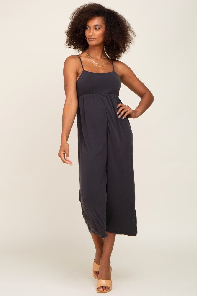 Black Sleeveless Cropped Jumpsuit sold by Pinkblush product image thumbnail 5