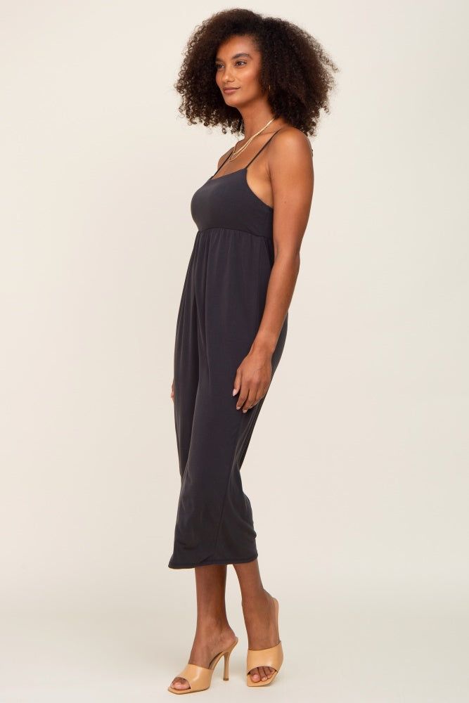 Black Sleeveless Cropped Jumpsuit sold by Pinkblush product image thumbnail 2