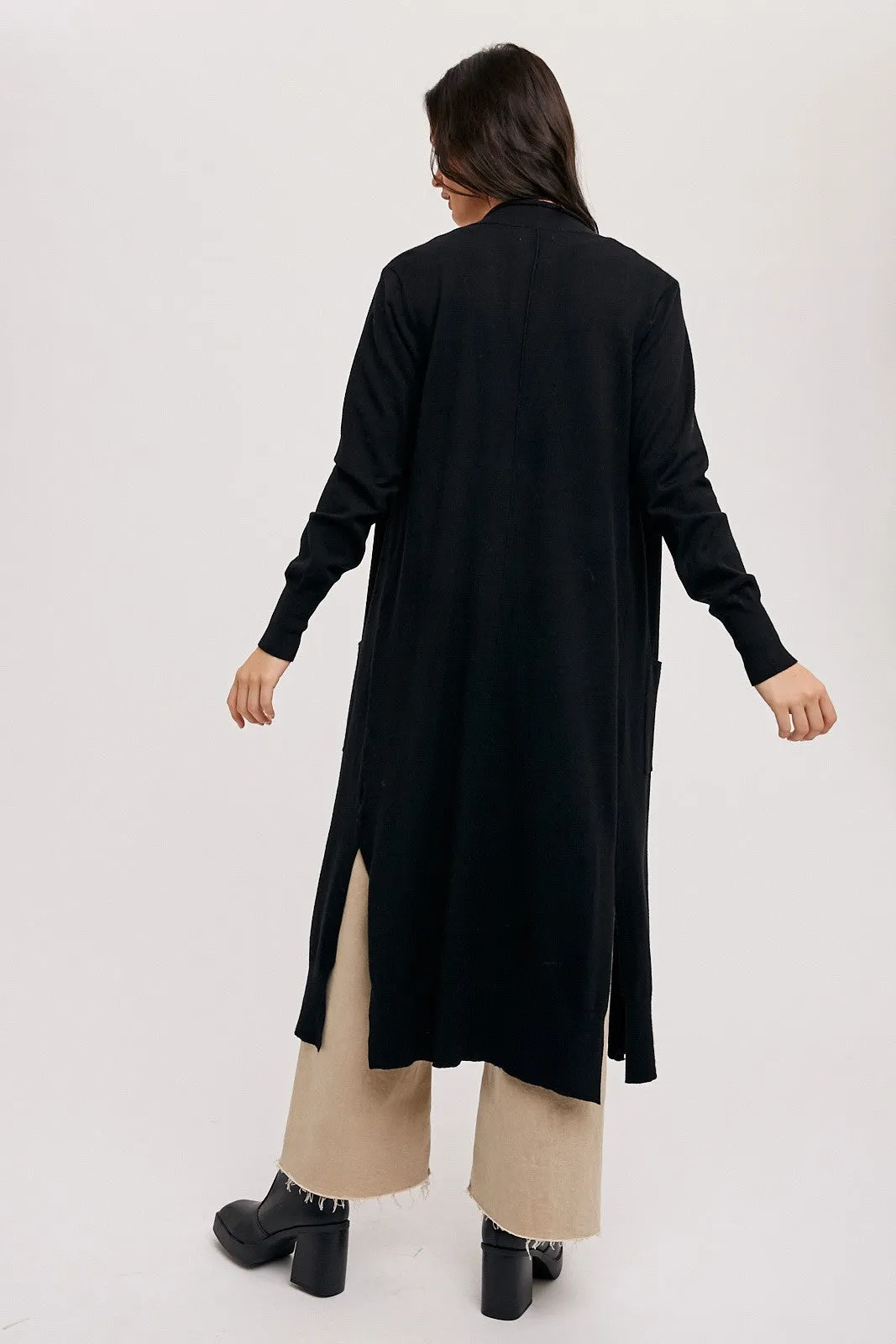 Black Long Cardigan sold by Pinkblush product image thumbnail 3