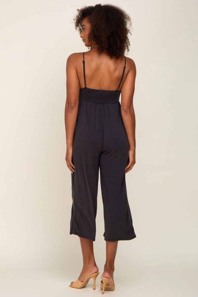 Black Sleeveless Cropped Jumpsuit sold by Pinkblush product image thumbnail 3