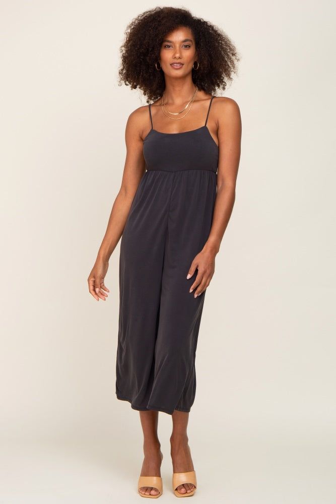 Black Sleeveless Cropped Jumpsuit sold by Pinkblush product image thumbnail 4