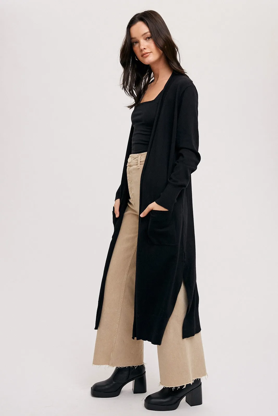Black Long Cardigan sold by Pinkblush product image thumbnail 2