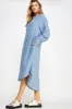 Blue Button Down Midi Dress sold by Pinkblush