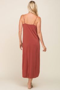 Rust Basic Midi Dress sold by Pinkblush
