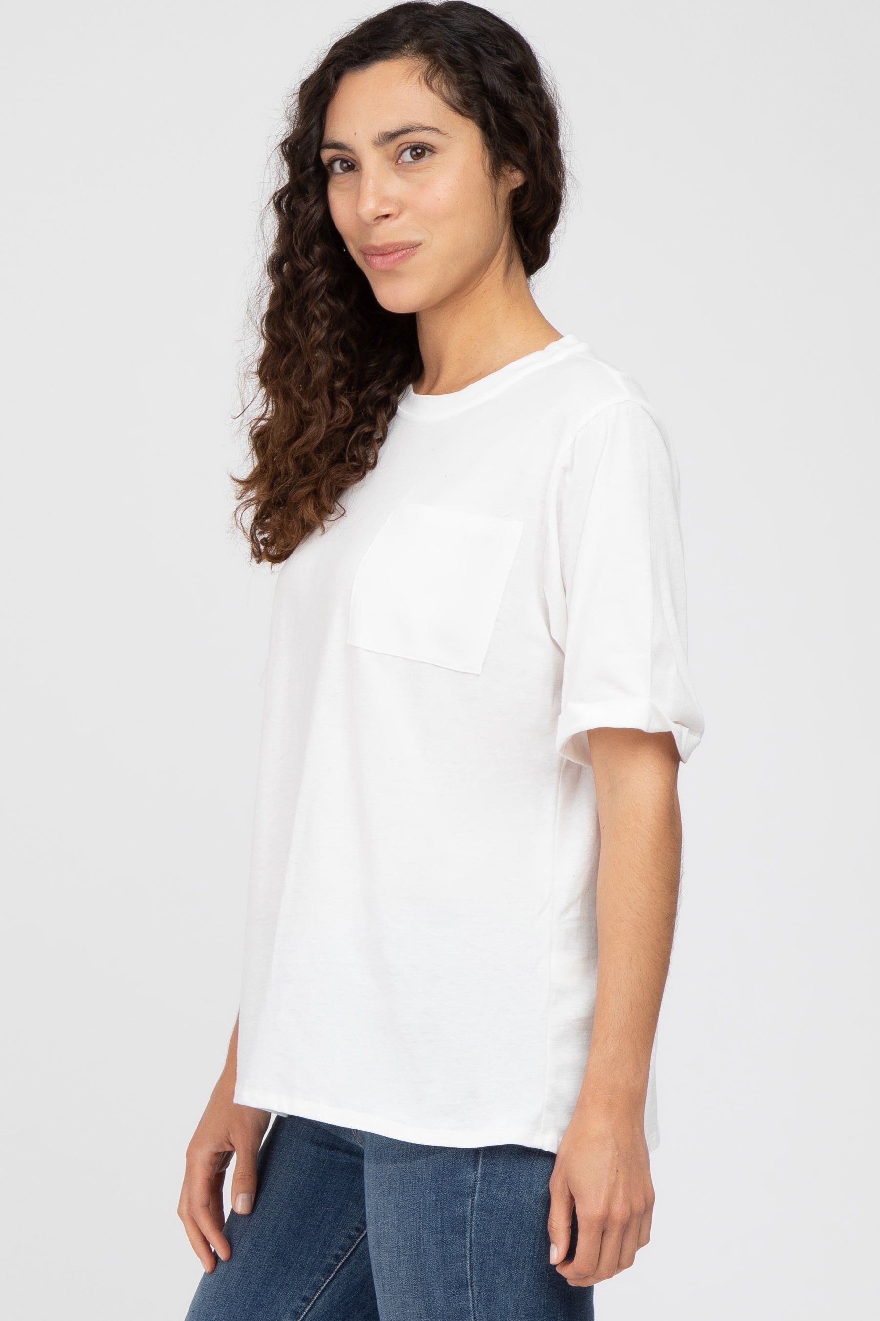 White Oversized Pocket Front Short Sleeve Top sold by Pinkblush product image thumbnail 2