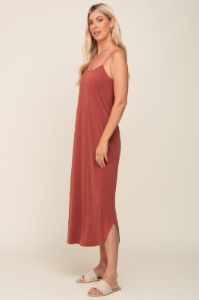 Rust Basic Midi Dress sold by Pinkblush