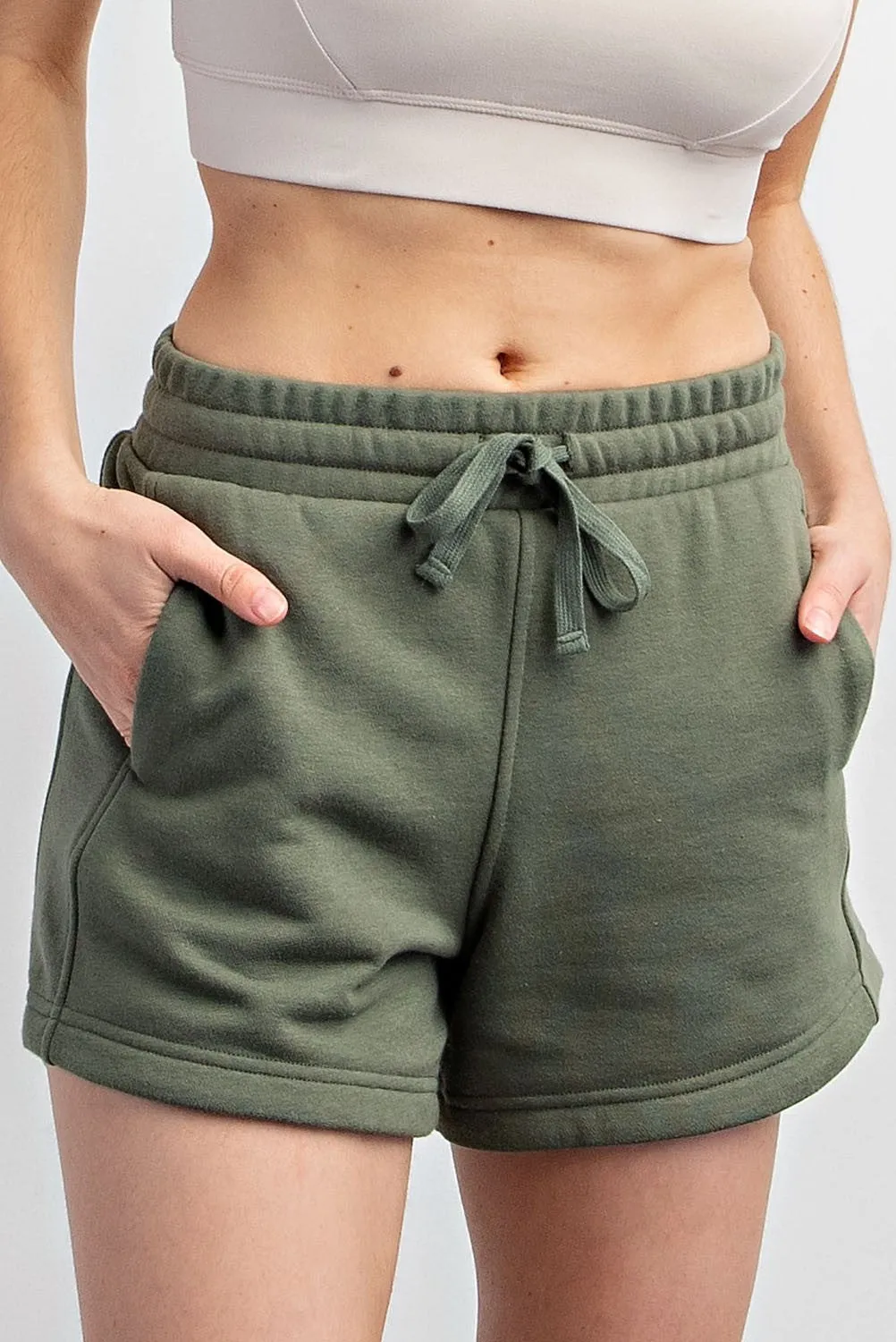 Olive Terry Shorts sold by Pinkblush product image thumbnail 2